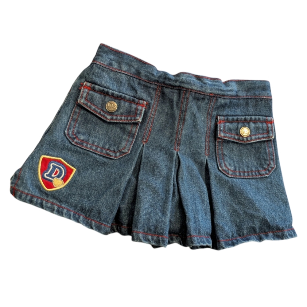 Vintage Dora the Explorer Denim Pleated Skort with Patch